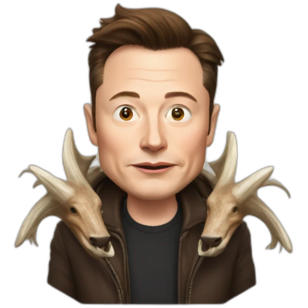 elon musk with wild boar tusks emoji