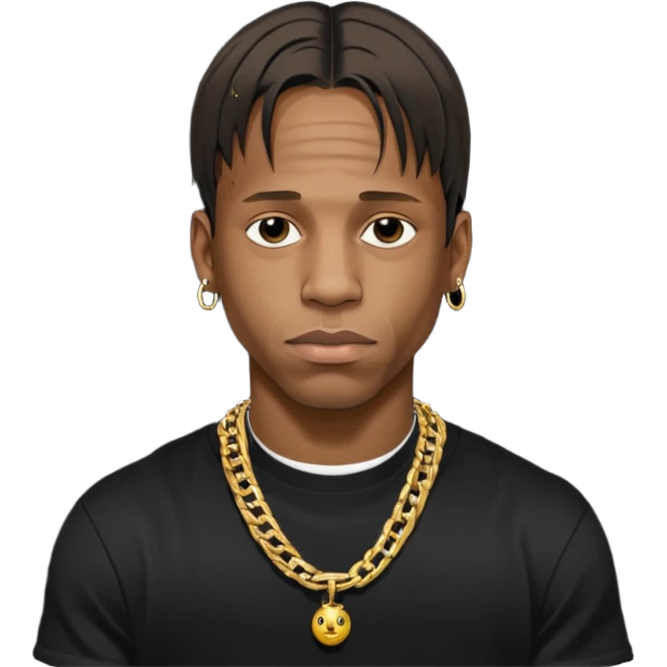 Travis Scott with gold chain necklace  emoji