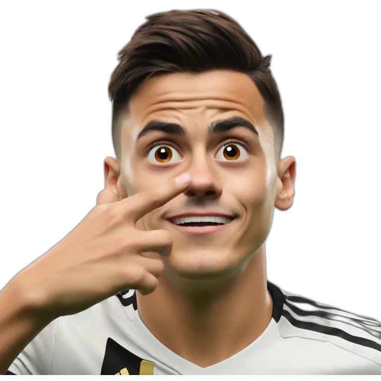 Dybala hand in nose celebration emoji