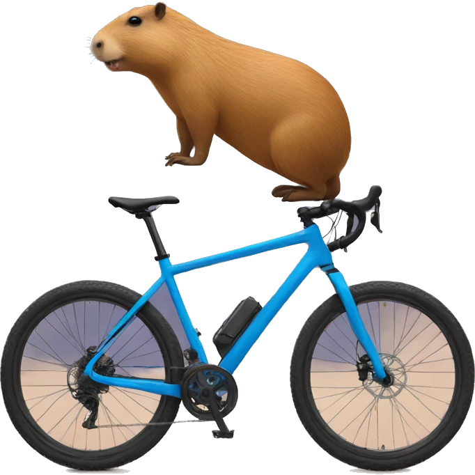 capybara on blue mountain bike emoji