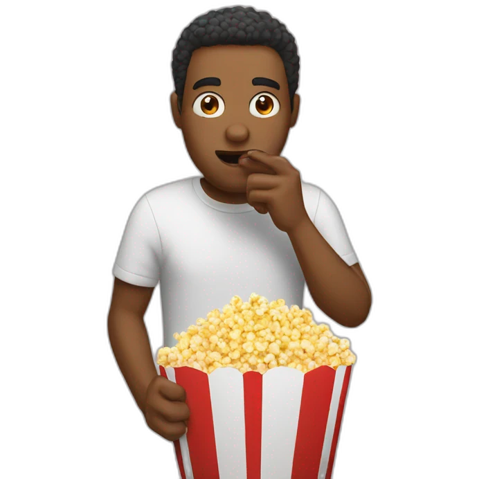 Man eat popcorn emoji