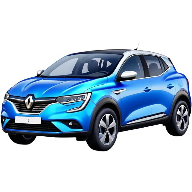 Renault Megane E-Tech electric car, front view, modern blue compact SUV emoji