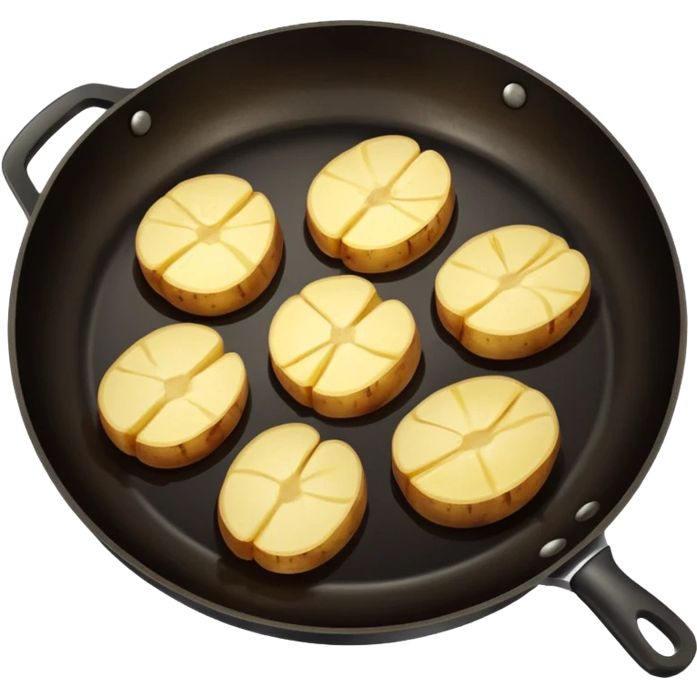 sliced potato frying in a pan emoji