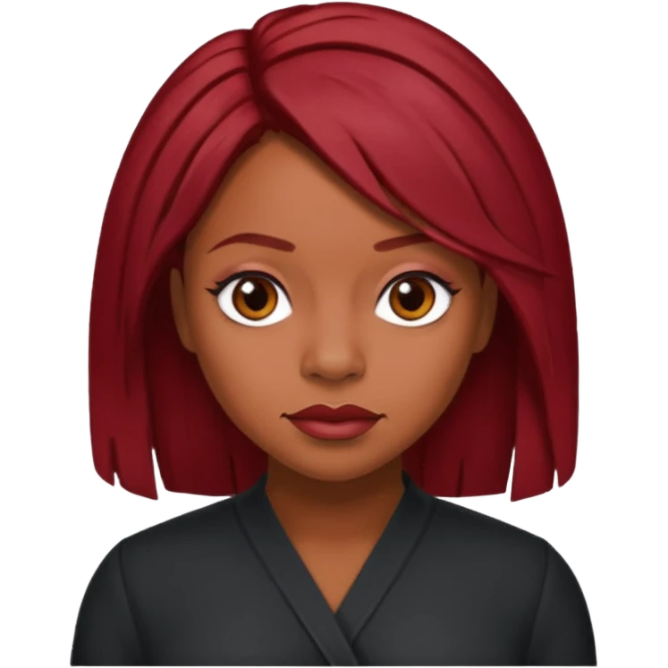 LaTavia Robeson with dark red hair emoji