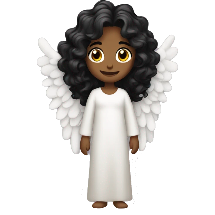 angel with wavy black hair  emoji