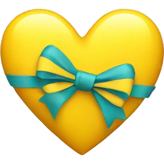 yellow heart with bow emoji