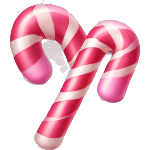 Soft pink candycane emoji
