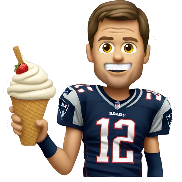 Tom Brady eating Ice cream emoji