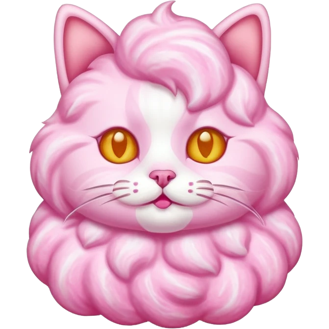 cat made of cotton candy emoji