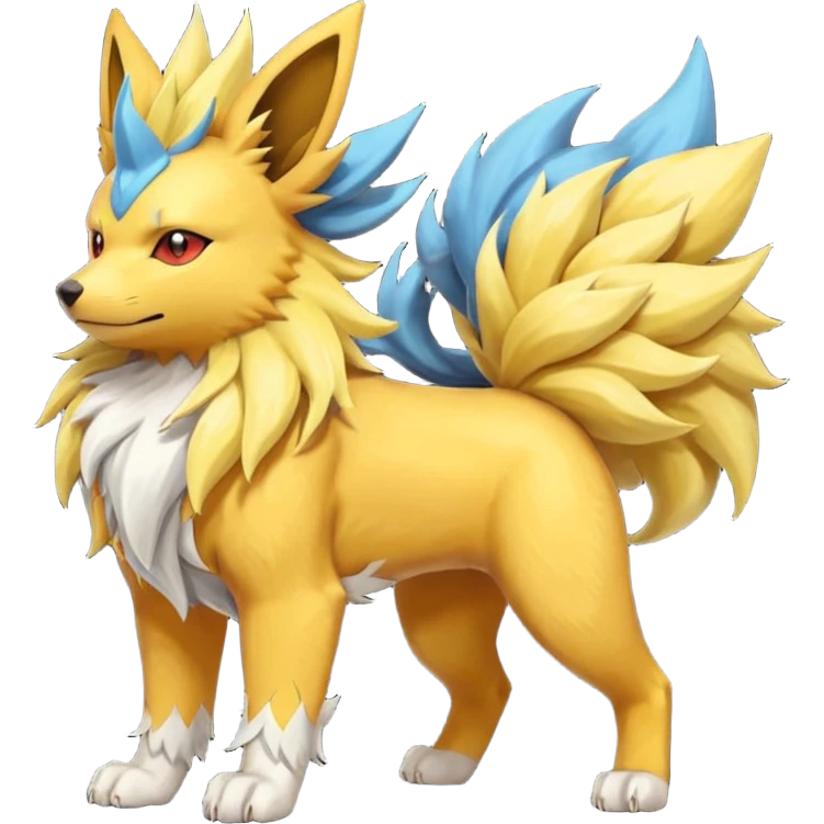 Manectric-Jolteon-Pyroar-Luxray-Flareon-Arcanine-fusion (full body) emoji