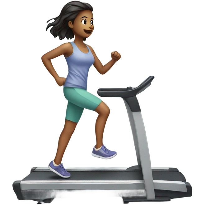 Girl walking on treadmill  emoji