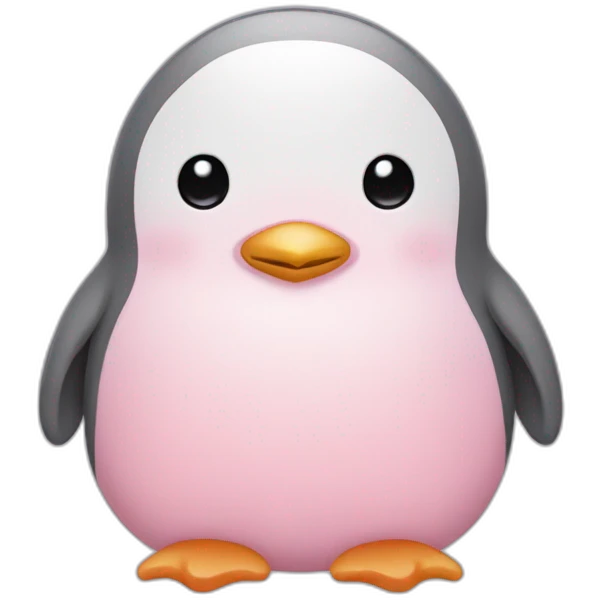 Pastel pink penguin emoji