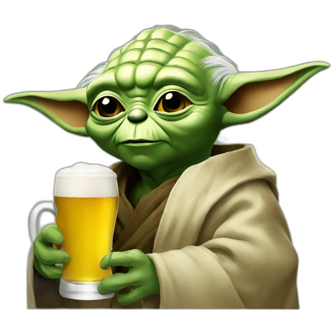 Yoda drink a beer emoji