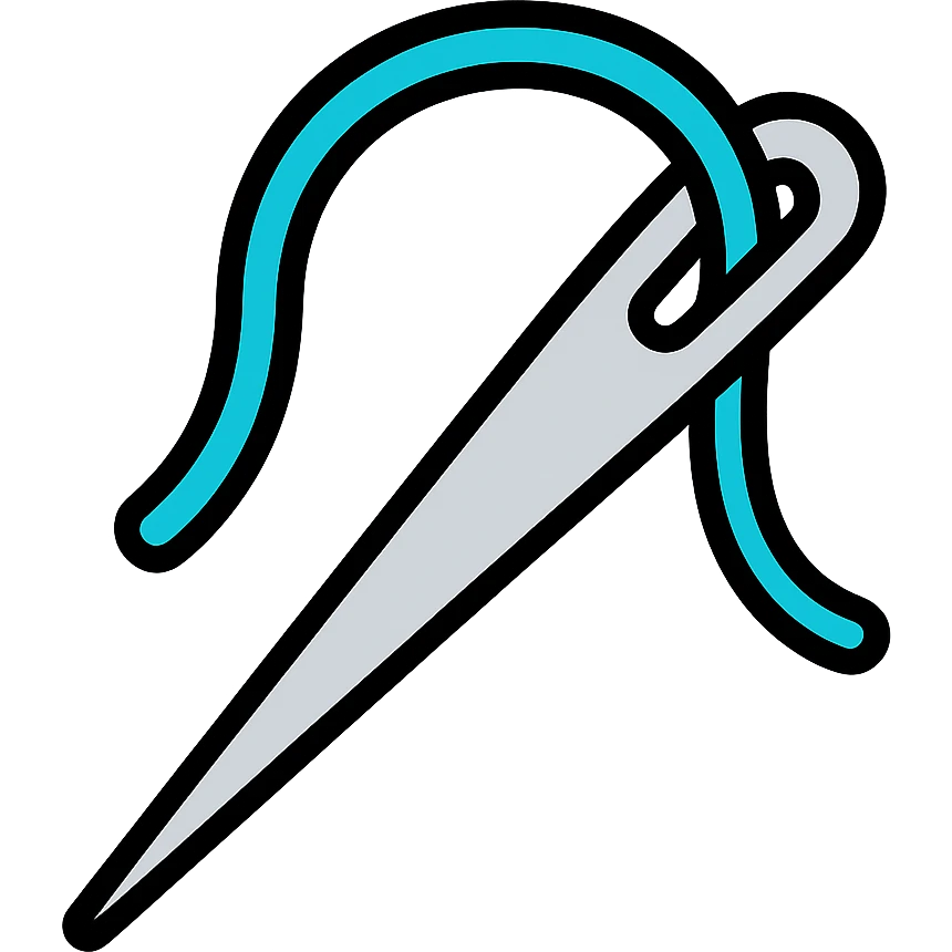 sewing needle icon with color outline emoji