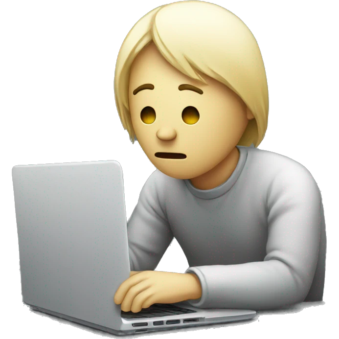 sad person with laptop emoji