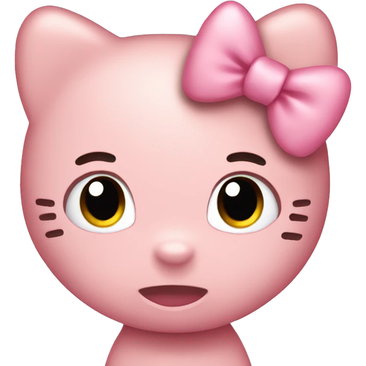 Hello kitty light pink bow emoji
