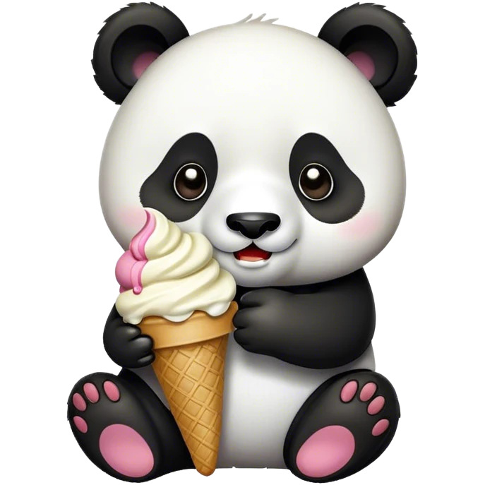 Panda eating ice cream emoji