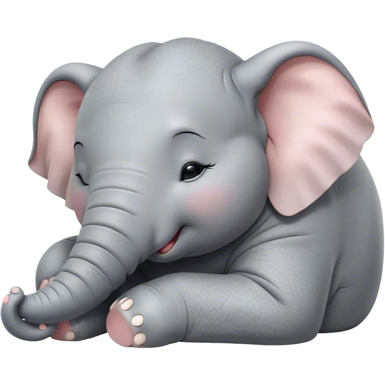 Meme-Worthy Cute Sleeping Elephant Portrait Emoji, Head resting peacefully with a contented smile, showcasing a massive, gentle build and a luxuriously soft gray hide, eyes shut in a serene, restful nap, Simplified yet hilariously adorable features, highly detailed, glowing with a soft, drowsy light, high shine, relaxed and utterly lovable, stylized with an air of playful laziness, bright and heartwarming, soft glowing outline, capturing the essence of a comically sleepy elephant, so meme-worthy it feels like it could instantly become the next viral sensation of adorable slumber! emoji
