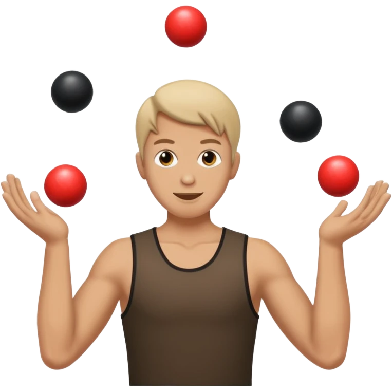 The juggler is tossing two bombs. emoji