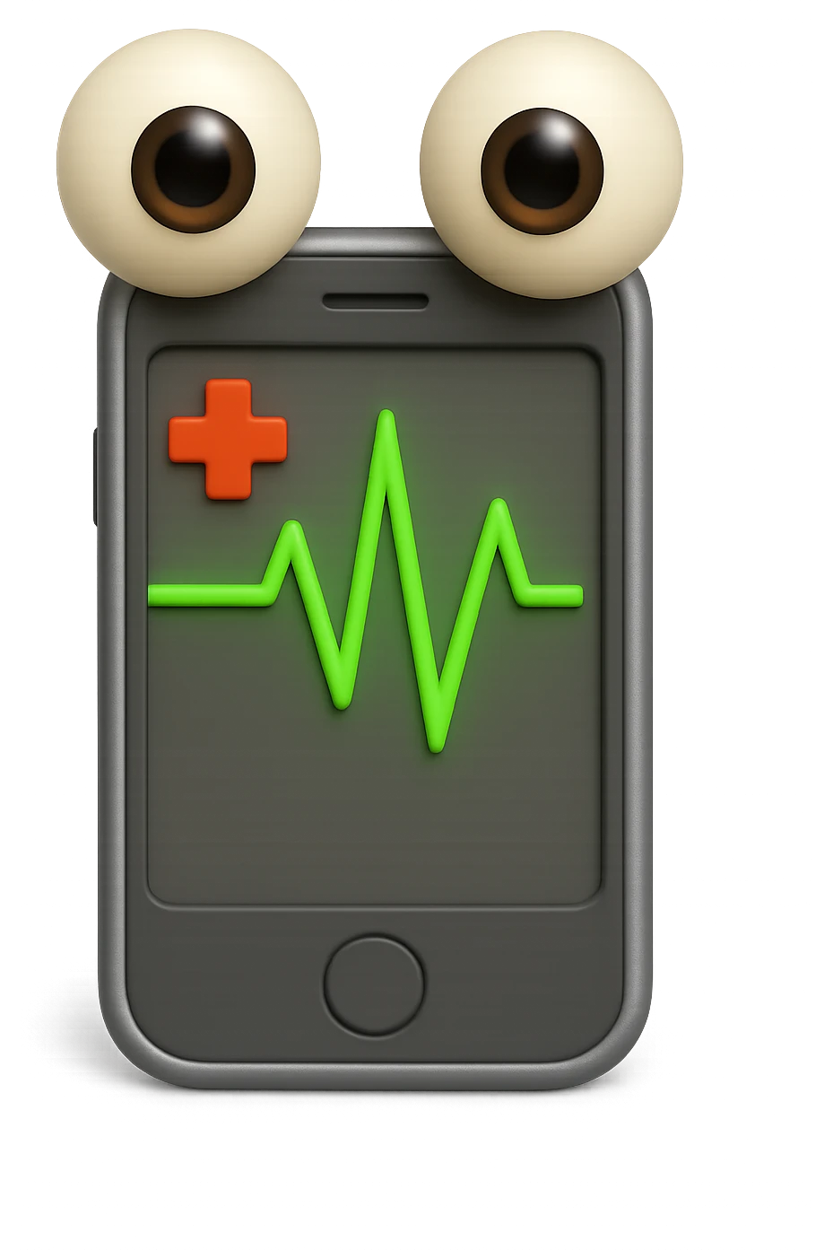 emoji 3d stile iphone di schermo medico con occhi 3d emoji