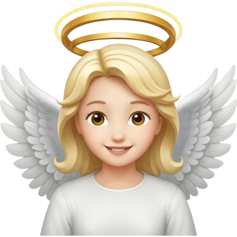 angel, smiling face, halo, white wings emoji