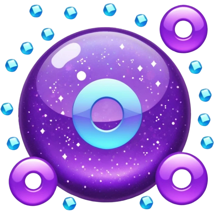 Glitter Purple and Cian less symbol emoji