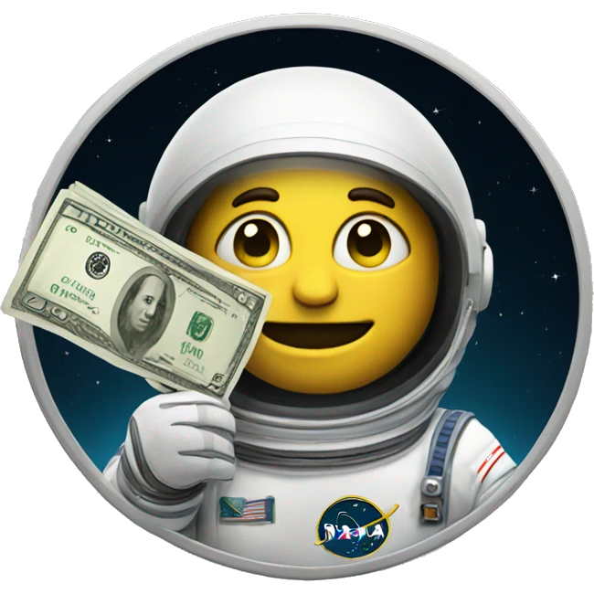 Astronaut holding a few dollars emoji