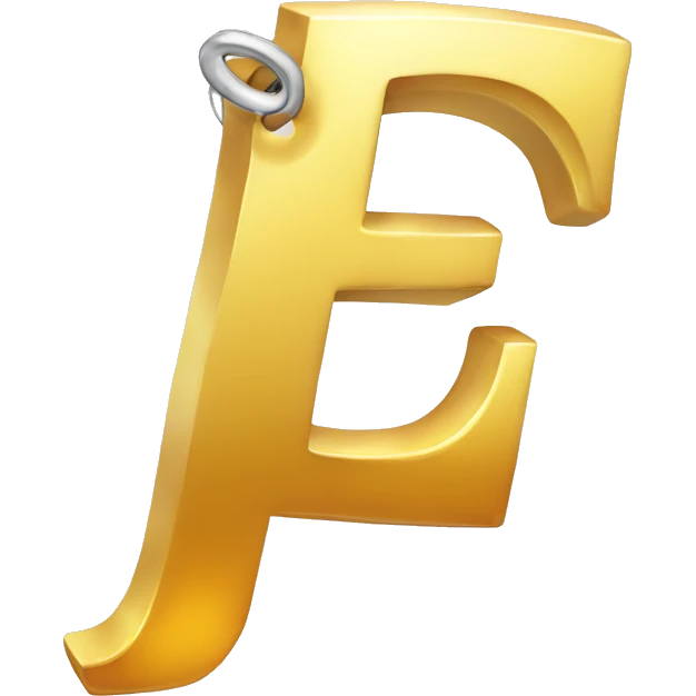 Shiny letter E charm emoji