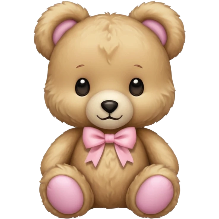 teddy bear with pastel pink bow emoji