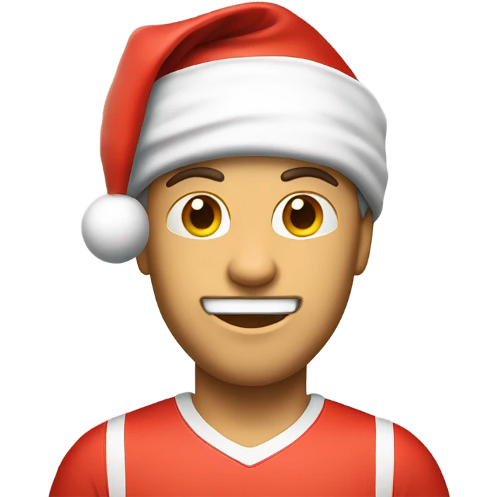 Tennis player wearing Santa hat Caucasian emoji