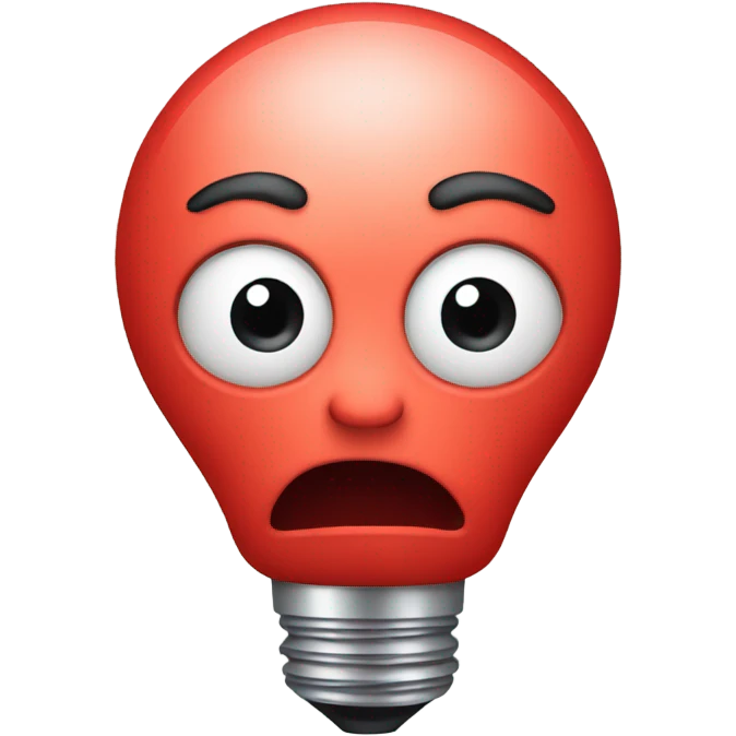 A red bulb nervous emoji