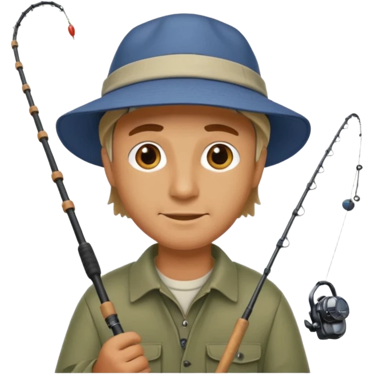 a man holding a fishing rod emoji