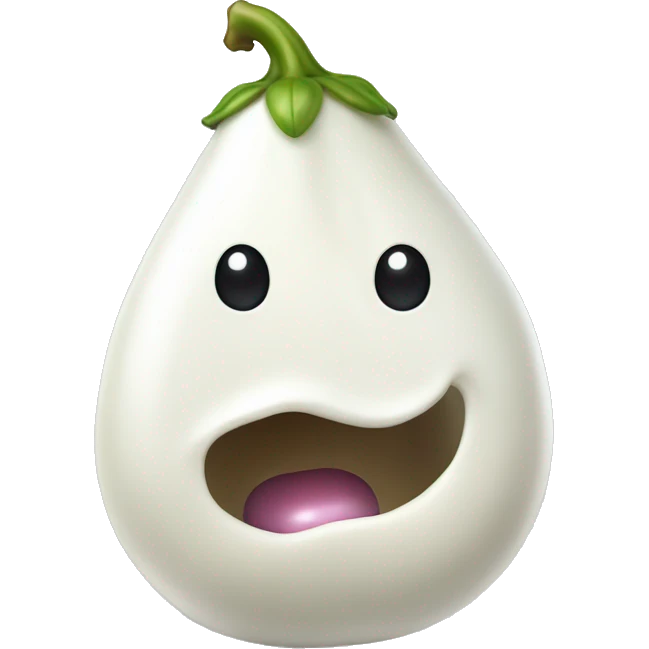 White eggplant with milk leaking out of it emoji