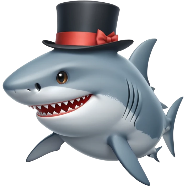 Shark with a top hat emoji