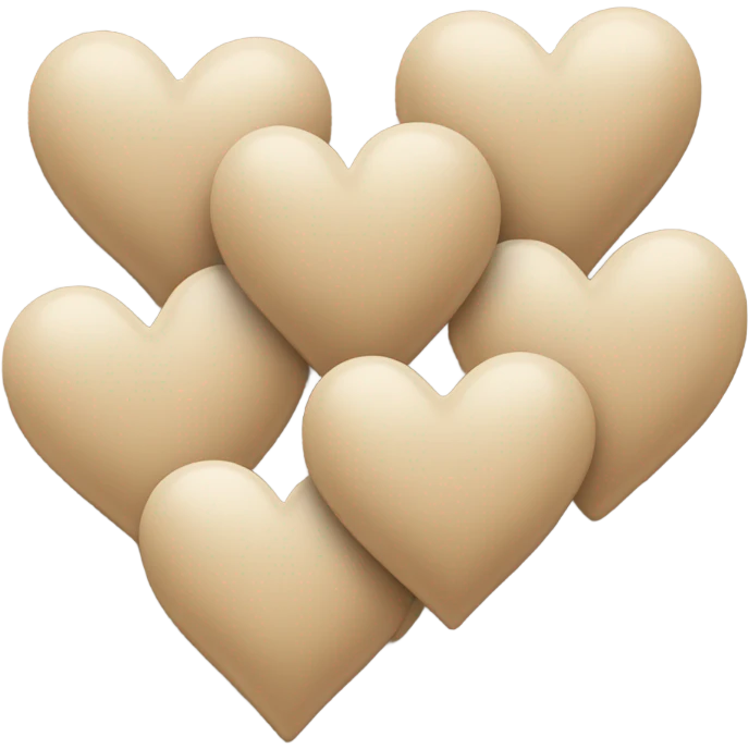 5 beige hearts emoji