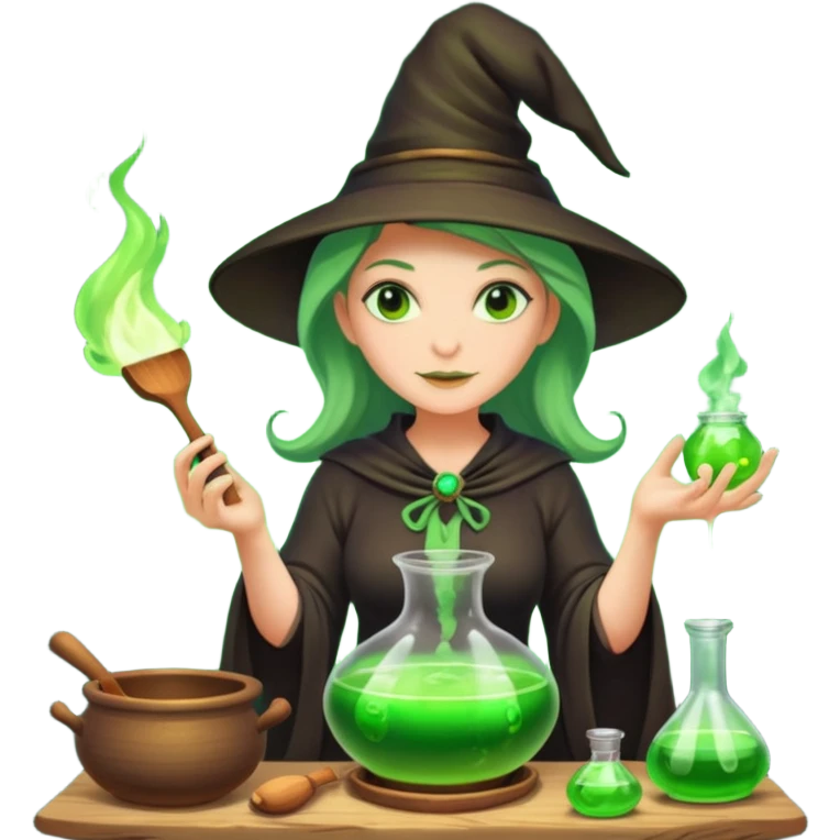 green witch cooking potion emoji