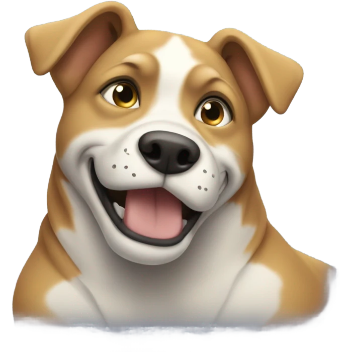Dog hugging dog emoji