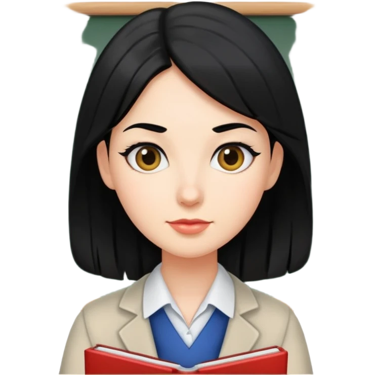 Teacher girl with black hair  emoji