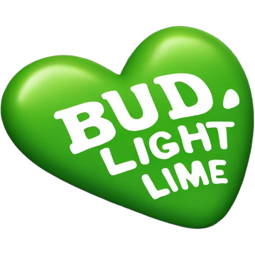 One of those chalky candy heart that reads Bud Light Lime emoji