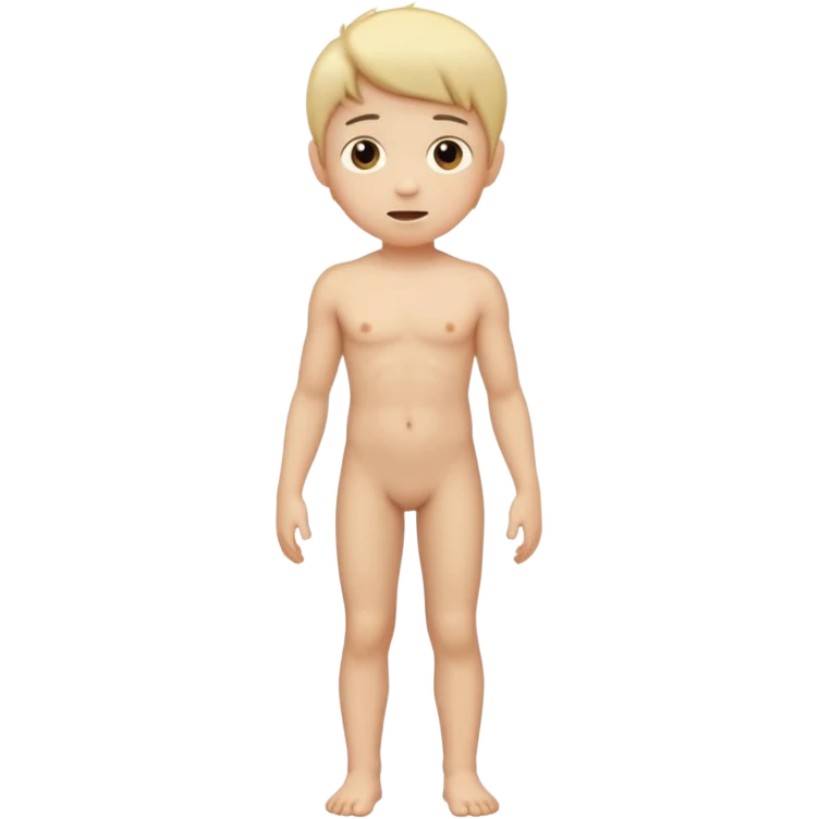 A naked boy showing the whole body emoji