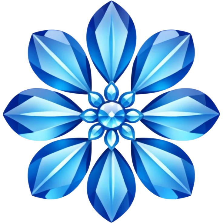 Blue chrystalised flower emoji
