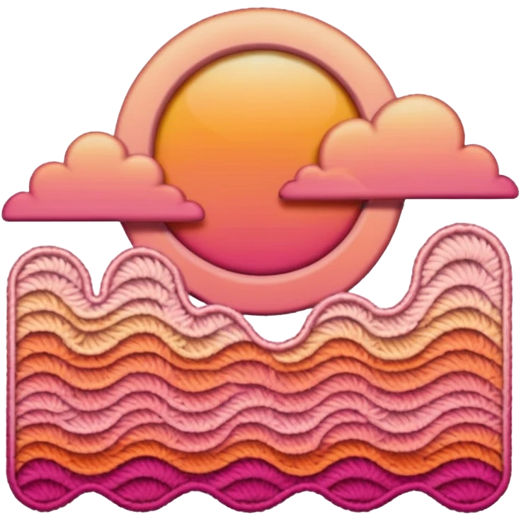 crochet stitch (it has a color like a peach-pinky sunset)  emoji