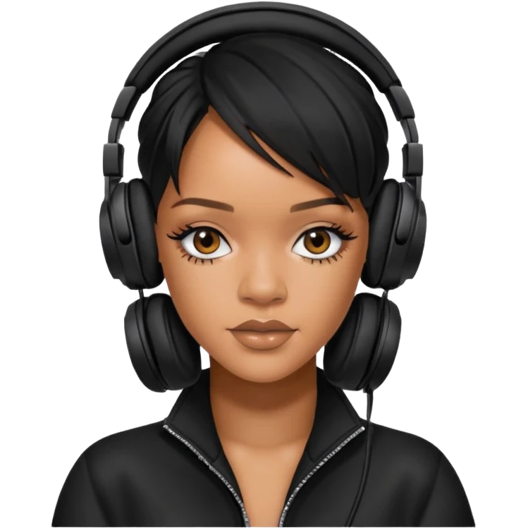 rihanna Black Headphones emoji