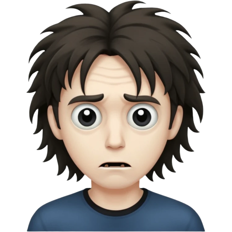 A realistic portrait of a man in horror, waist-length emoji