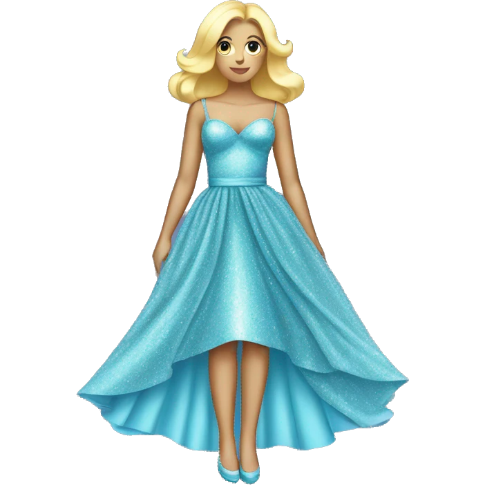 Sparkly pastel blue dress covered in glitter. emoji