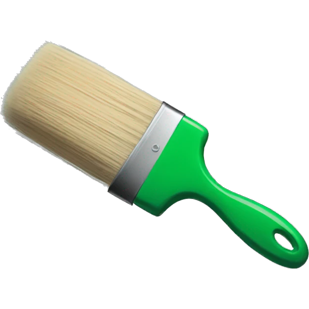  brush with green paint emoji