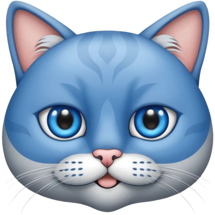 Un gato atigrado gris ojos azules ralla entre los ojos en forma de M y dos rallas en el exterior de los ojos emoji