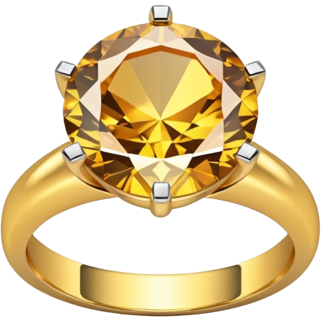 gold ring with a big diamond emoji