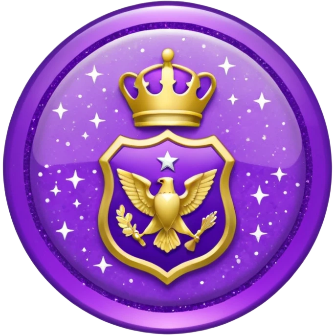 patente militar baixa roxa com glitter emoji