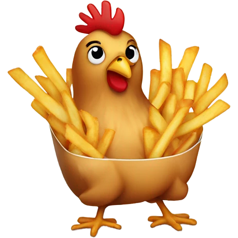 Chicken and French fries emoji